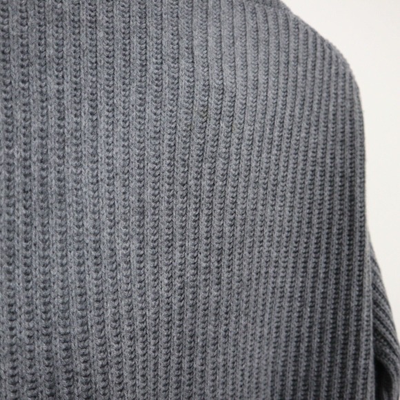 Christian Dior US 4 Cashmere Rib Knit Cowl High Low Tunic Sweater Gray - Picture 10 of 12